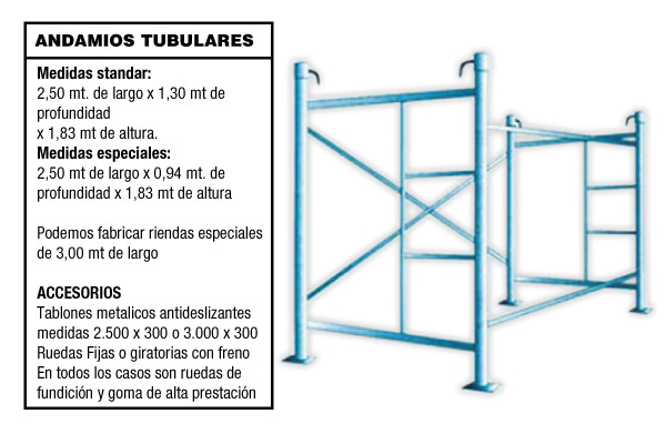 Fábrica de andamios tubulares en zona norte